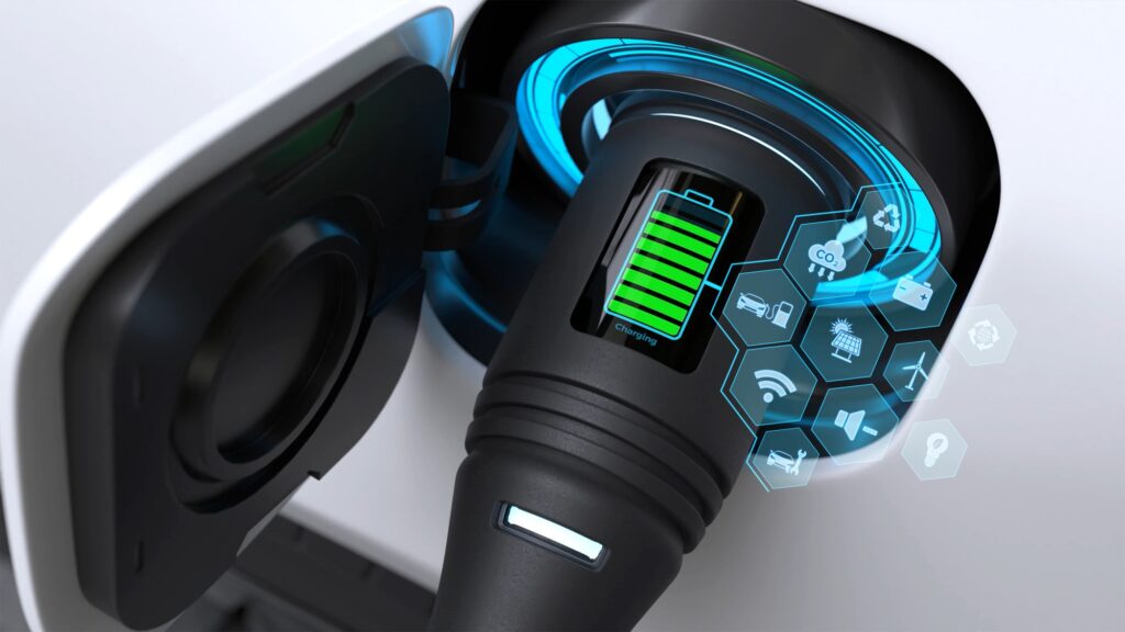 electric vehicle charger plug with digital display 1